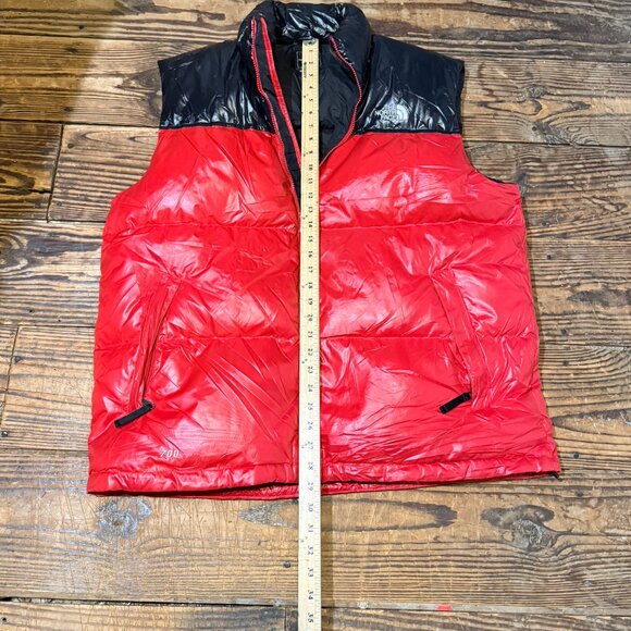 North Face Red Black Men's Retro Nuptse 700 Down Filled Vest Size 2XL Vintage - Picture 8 of 15